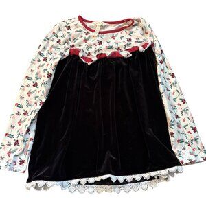 Matilda Jane Girls Long Sleeve Floral & Velvet Dress Size 10